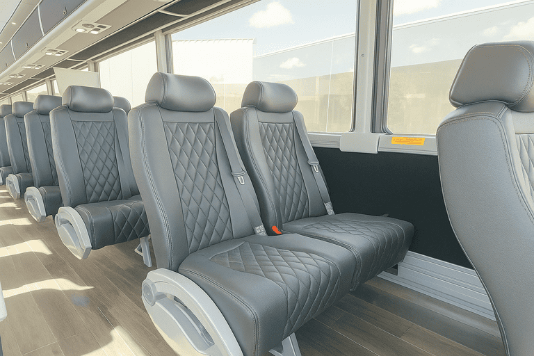 interior of Coach Bus Whittier charter bus